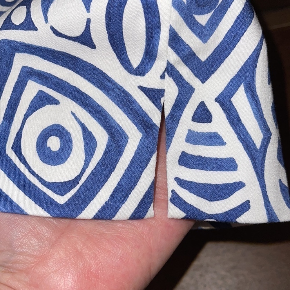 Lafayette NY 148 Blue & White High Waisted Cropped Pants Sz. 8 - Picture 8 of 14